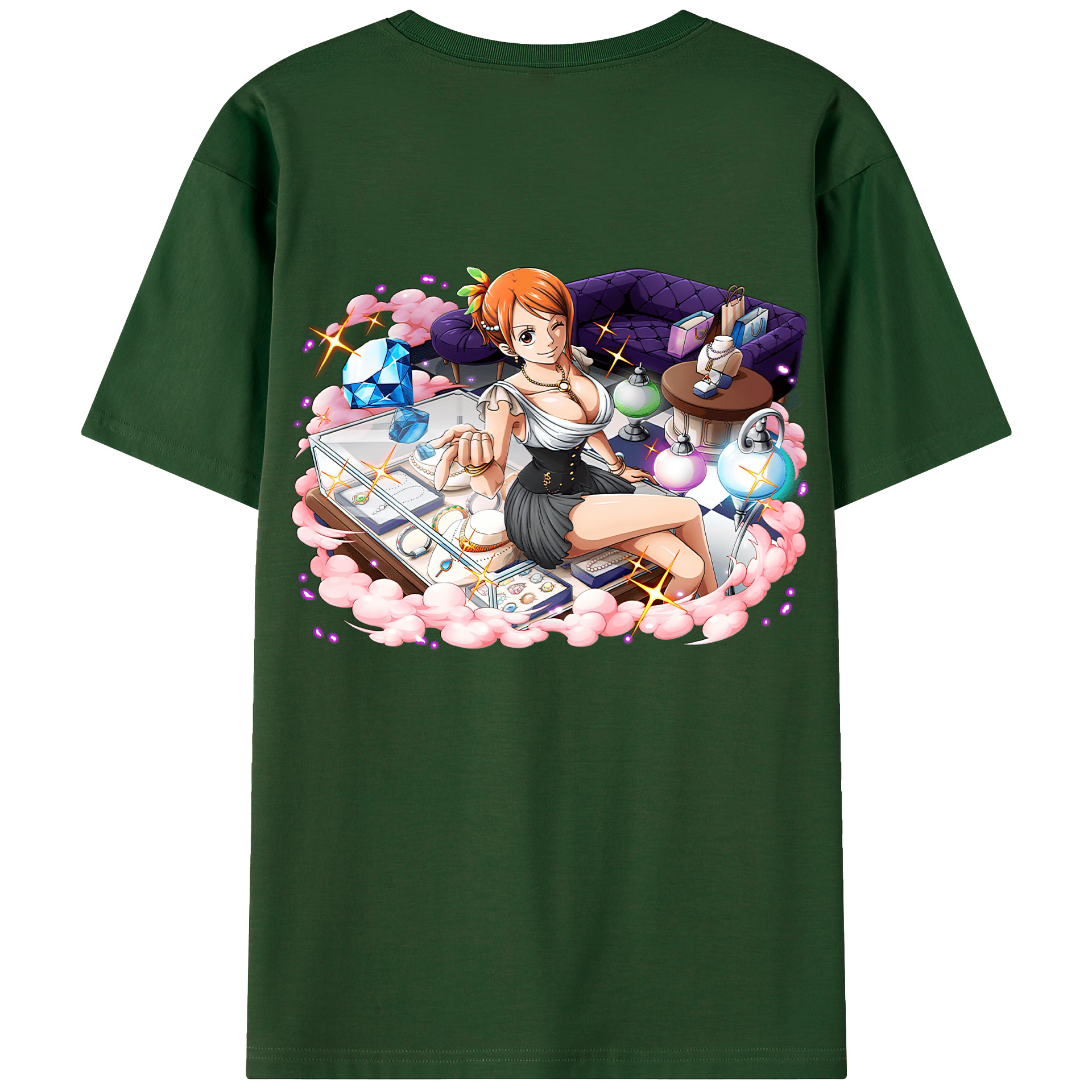 ワンピース ナミ ONE PIECE Nami 綿100％半袖Tシャツ（背面プリント）